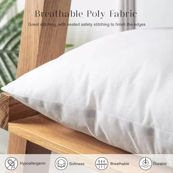Phantoscope Pillow Inserts Hypoallergenic 100 Virgin Fiber Square Form Microfiber Throw Pillow Inserts Couch Bed Pillows 45x45 cm 18x18 Inch Pack of 4White