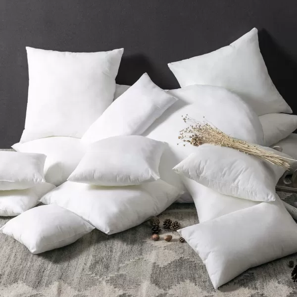 Phantoscope Pillow Inserts Hypoallergenic 100 Virgin Fiber Square Form Microfiber Throw Pillow Inserts Couch Bed Pillows 45x45 cm 18x18 Inch Pack of 4White