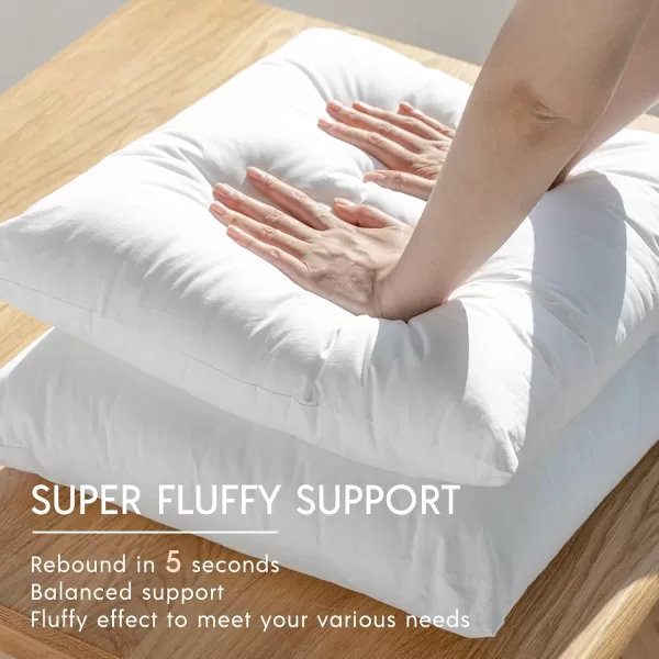 Phantoscope Pillow Inserts Hypoallergenic 100 Virgin Fiber Square Form Microfiber Throw Pillow Inserts Couch Bed Pillows 45x45 cm 18x18 Inch Pack of 4White