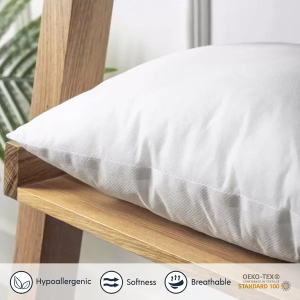 Phantoscope Premium Outdoor Pillow Inserts  Pack of 2 Square Form Water Resistant Decorative Throw Pillows Couch Sham Cushion Stuffer 12 x 20 inchesWhite