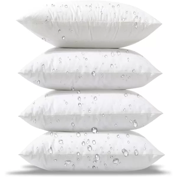 Phantoscope Premium Outdoor Pillow Inserts  Pack of 2 Square Form Water Resistant Decorative Throw Pillows Couch Sham Cushion Stuffer 12 x 20 inchesWhite