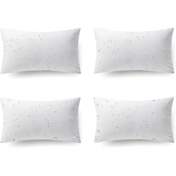 Phantoscope Premium Outdoor Pillow Inserts  Pack of 2 Square Form Water Resistant Decorative Throw Pillows Couch Sham Cushion Stuffer 12 x 20 inchesWhite