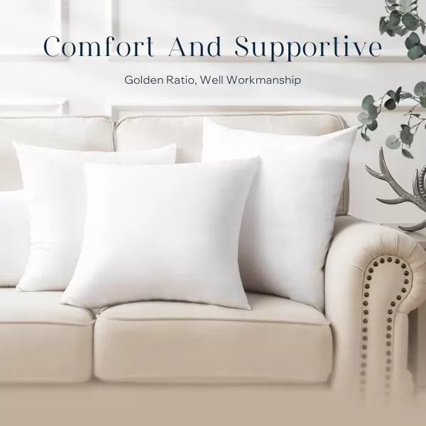 Phantoscope Premium Outdoor Pillow Inserts  Pack of 2 Square Form Water Resistant Decorative Throw Pillows Couch Sham Cushion Stuffer 12 x 20 inchesWhite