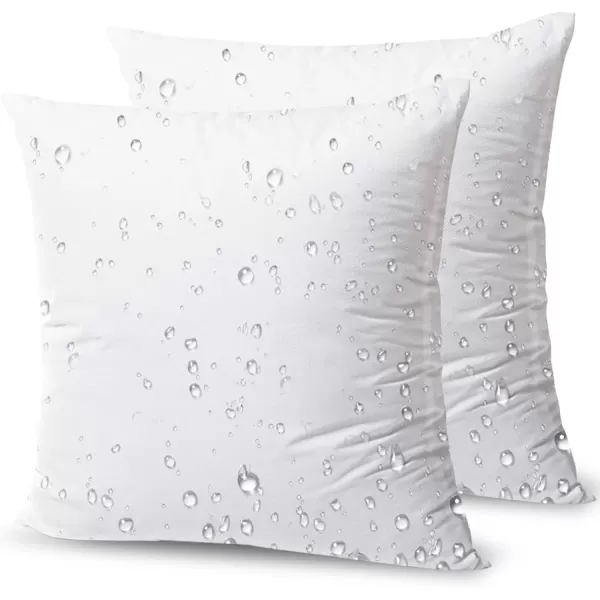 Phantoscope Premium Outdoor Pillow Inserts  Pack of 2 Square Form Water Resistant Decorative Throw Pillows Couch Sham Cushion Stuffer 12 x 20 inchesWhite