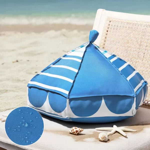 Phantoscope Outdoor Umbrella Shaped Throw Pillow Decorative Waterproof Pillows for Outdoor Patio Furniture Beach Cushion Pillows Blue 18x18x12 InchesBlue
