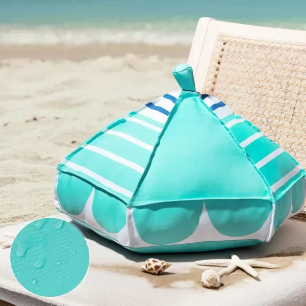 Phantoscope Outdoor Umbrella Shaped Throw Pillow Decorative Waterproof Pillows for Outdoor Patio Furniture Beach Cushion Pillows Blue 18x18x12 InchesGreen