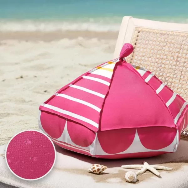 Phantoscope Outdoor Umbrella Shaped Throw Pillow Decorative Waterproof Pillows for Outdoor Patio Furniture Beach Cushion Pillows Blue 18x18x12 InchesPink