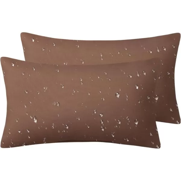 Phantoscope Pack of 4 Premium Dual Usage Outdoor Pillow Inserts Waterproof Throw Pillows No Cover Needed Colorful Decorative Couch Sham Cushion Stuffer Patio Couch Tent Light Blue 18 x 18 InchesDark Coffee