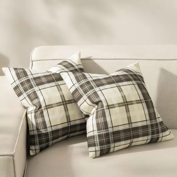 Phantoscope Buffalo Plaid Throw Pillow Covers Farmhouse Check Pillows Fall Decorative Pillow Cover Indoor Outdoor Throw Pillows Twill Square Pillow Cases for Home Decor Beige12 x 20InchesBlack