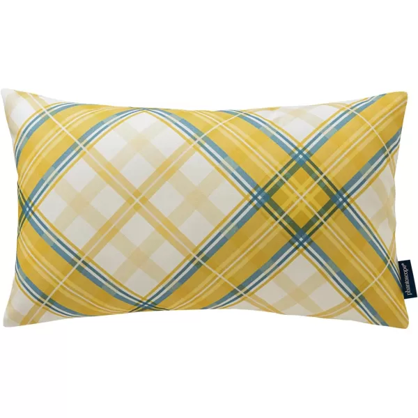 Phantoscope Buffalo Plaid Throw Pillow Covers Farmhouse Check Pillows Fall Decorative Pillow Cover Indoor Outdoor Throw Pillows Twill Square Pillow Cases for Home Decor Beige12 x 20InchesYellow