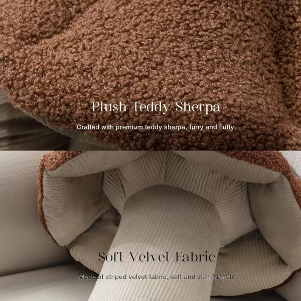 Phantoscope Mushroom Shaped Throw Pillow Teddy Fleece Soft Mushroom Decorative pillows Cute 3D shaped Cushion for Couch Sofa Bed Chair Dark Coffee16 x 14 inchesDark Coffee