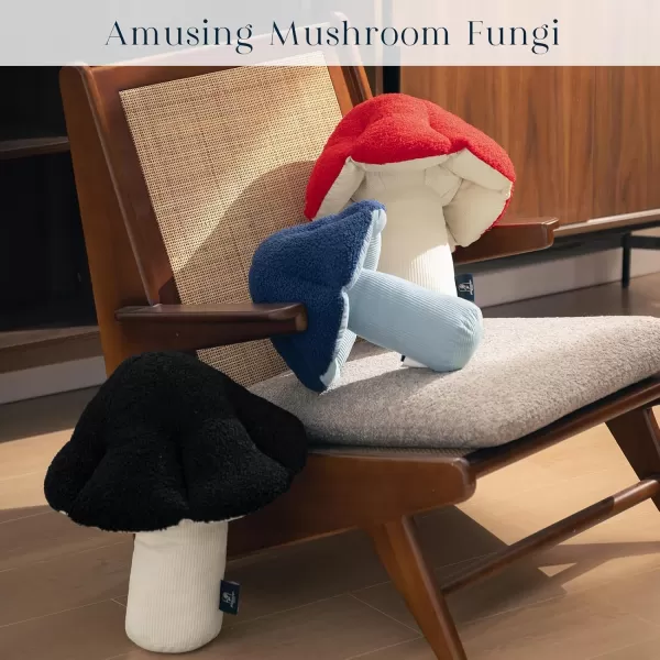 Phantoscope Mushroom Shaped Throw Pillow Teddy Fleece Soft Mushroom Decorative pillows Cute 3D shaped Cushion for Couch Sofa Bed Chair Dark Coffee16 x 14 inchesBlack