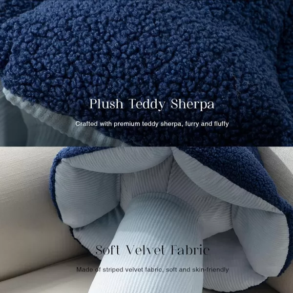 Phantoscope Mushroom Shaped Throw Pillow Teddy Fleece Soft Mushroom Decorative pillows Cute 3D shaped Cushion for Couch Sofa Bed Chair Dark Coffee16 x 14 inchesBlue