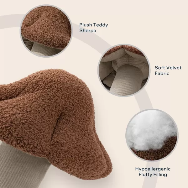Phantoscope Mushroom Shaped Throw Pillow Teddy Fleece Soft Mushroom Decorative pillows Cute 3D shaped Cushion for Couch Sofa Bed Chair Dark Coffee16 x 14 inchesDark Coffee
