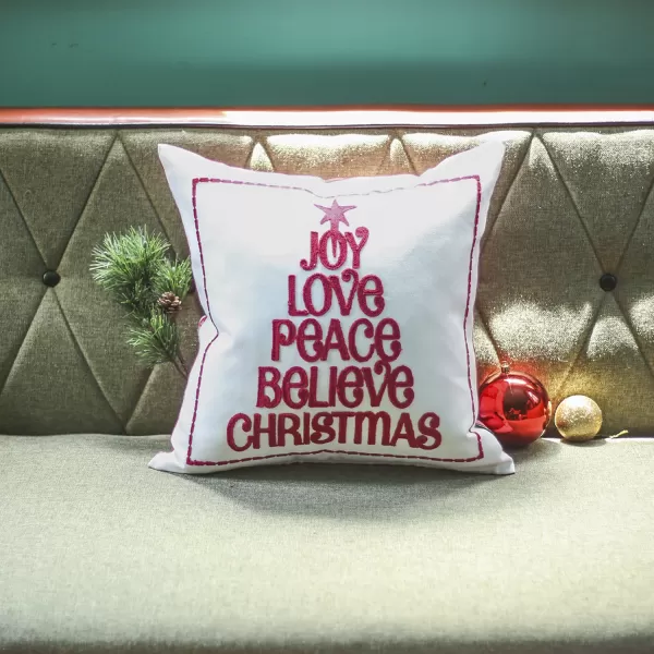 Phantoscope New Merry Christmas Letter Embroidery Series Throw Pillow Cushion Cover