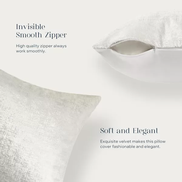 Phantoscope Pack of 2 Sparkling Velvet Decorative Solid Throw Decorative Pillow Cover Soft Gold Glitter Square Cushion Cover Pillowcase for Couch Bed and Chair Gold 18 x 18 inches 45 x 45 cmWhite and Silver