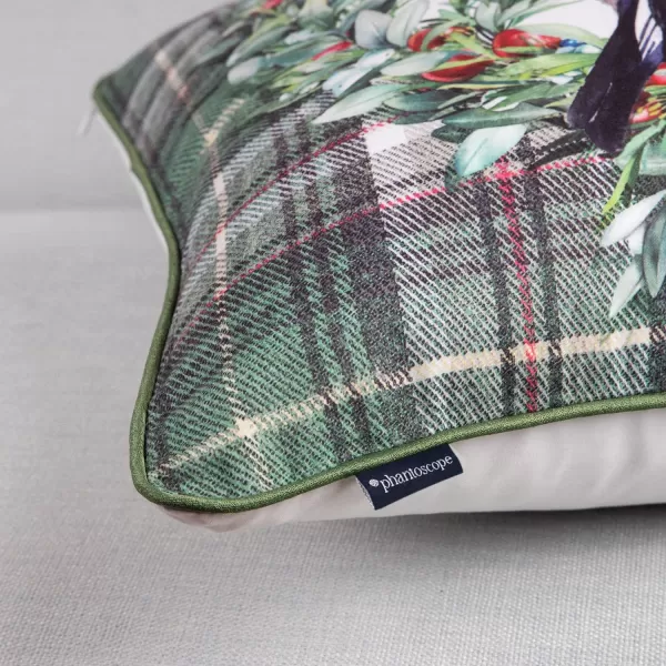 Phantoscope Pack of 4 Merry Christmas Decorative Soft Velvet Throw Pillow Cover with Snowflake Elk and Tree Cushion Covers for Xmas Couch Sofa Green 18 x 18 ampamp 12 x 20 inchesGreen Tree