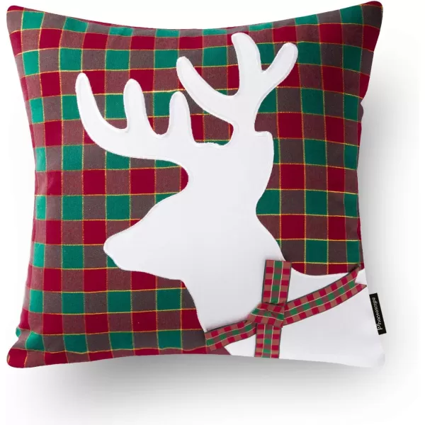 Phantoscope Pack of 4 Merry Christmas Decorative Soft Velvet Throw Pillow Cover with Snowflake Elk and Tree Cushion Covers for Xmas Couch Sofa Green 18 x 18 ampamp 12 x 20 inchesMerry Christmas C