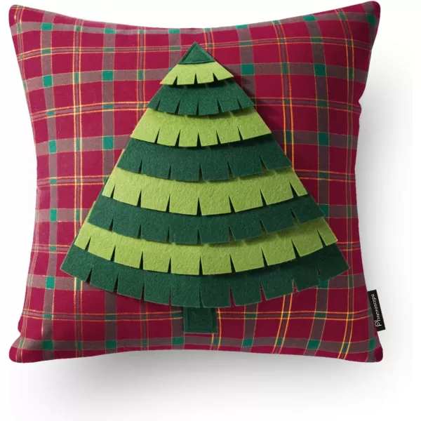 Phantoscope Pack of 4 Merry Christmas Decorative Soft Velvet Throw Pillow Cover with Snowflake Elk and Tree Cushion Covers for Xmas Couch Sofa Green 18 x 18 ampamp 12 x 20 inchesMerry Christmas C