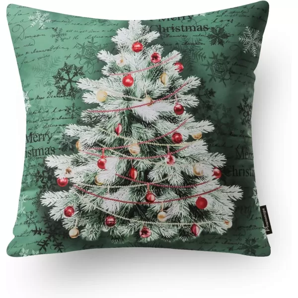Phantoscope Pack of 4 Merry Christmas Decorative Soft Velvet Throw Pillow Cover with Snowflake Elk and Tree Cushion Covers for Xmas Couch Sofa Green 18 x 18 ampamp 12 x 20 inchesAcar Red and Green