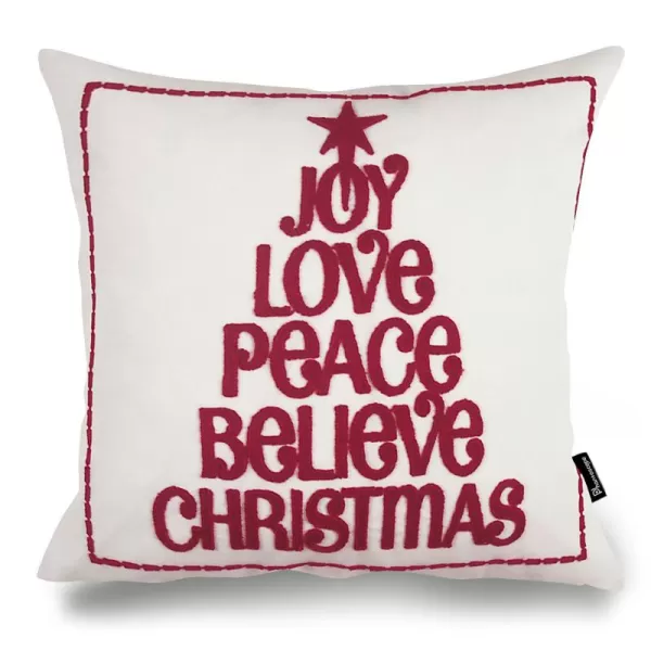 Phantoscope New Merry Christmas Letter Embroidery Series Throw Pillow Cushion Cover