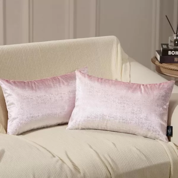 Phantoscope Pack of 2 Sparkling Velvet Decorative Solid Throw Decorative Pillow Cover Soft Gold Glitter Square Cushion Cover Pillowcase for Couch Bed and Chair Gold 18 x 18 inches 45 x 45 cmPink and Silver