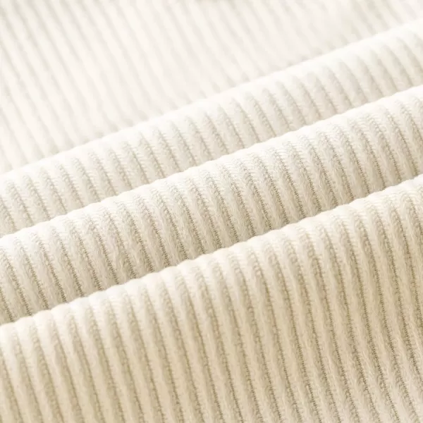 Phantoscope Pack of 2 Corduroy Pillow Covers Decorative Striped Velvet Throw Pillows with Cotton Tassels Soft Cushion Covers Pillowcases Off White 18 x 18 InchesOff White