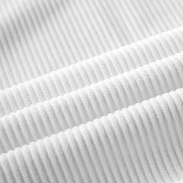 Phantoscope Pack of 2 Corduroy Pillow Covers Decorative Striped Velvet Throw Pillows with Cotton Tassels Soft Cushion Covers Pillowcases Off White 18 x 18 InchesWhite