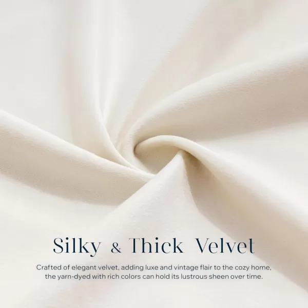 Phantoscope Pack of 2 Velvet Decorative Throw Pillow Covers DoubleSided Tassel Trimmed Design Soft Luxury Velvet Pillows Square Cushion Case for Couch Sofa Bed Brown 18 x 18 inches 45 x 45 cmCream White