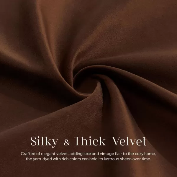 Phantoscope Pack of 2 Velvet Decorative Throw Pillow Covers DoubleSided Tassel Trimmed Design Soft Luxury Velvet Pillows Square Cushion Case for Couch Sofa Bed Brown 18 x 18 inches 45 x 45 cmDeep Coffee