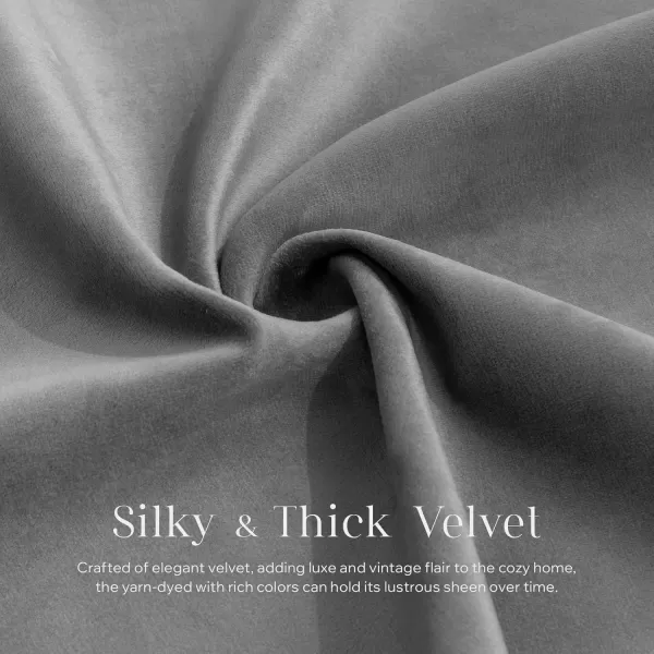 Phantoscope Pack of 2 Velvet Decorative Throw Pillow Covers DoubleSided Tassel Trimmed Design Soft Luxury Velvet Pillows Square Cushion Case for Couch Sofa Bed Brown 18 x 18 inches 45 x 45 cmDeep Grey