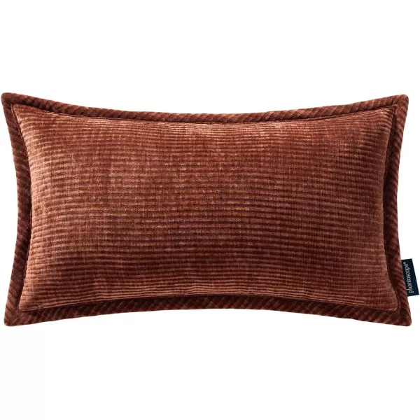 Phantoscope Pack of 2 Corduroy Decorative Pillow Covers Soft Corduroy Velvet Solid Square Cushion Case for Couch Beige 18 x 18 inches 45 x 45 cmBrick Red