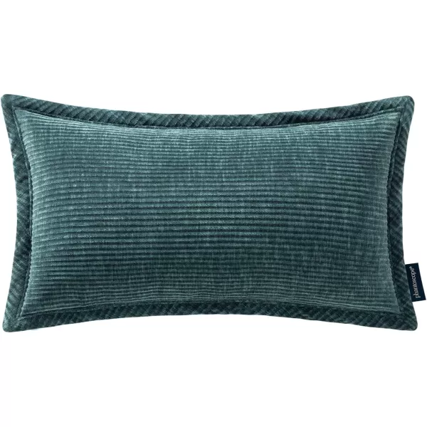 Phantoscope Pack of 2 Corduroy Decorative Pillow Covers Soft Corduroy Velvet Solid Square Cushion Case for Couch Beige 18 x 18 inches 45 x 45 cmLake Blue