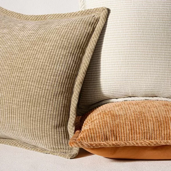Phantoscope Pack of 2 Corduroy Decorative Pillow Covers Soft Corduroy Velvet Solid Square Cushion Case for Couch Beige 18 x 18 inches 45 x 45 cmLight Brown