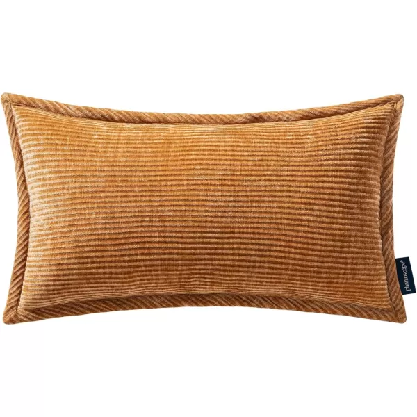 Phantoscope Pack of 2 Corduroy Decorative Pillow Covers Soft Corduroy Velvet Solid Square Cushion Case for Couch Beige 18 x 18 inches 45 x 45 cmOrange