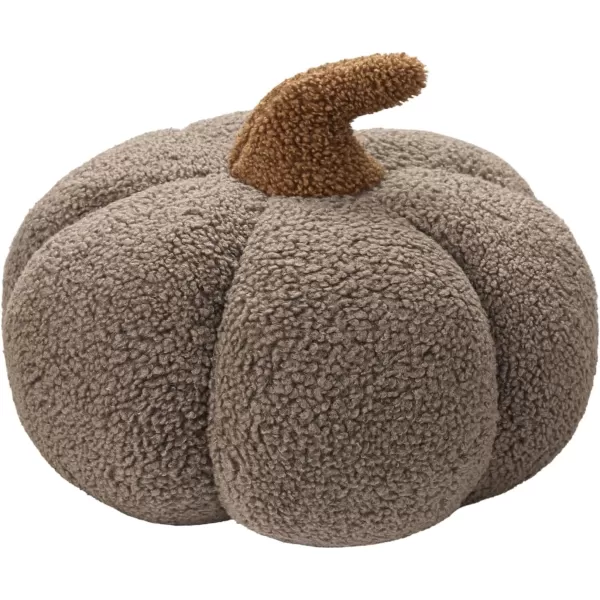 imagePhantoscope Teddy Fleece Pumpkin Throw Pillows Happy Halloween Sherpa Fall Decorative Pumpkin Shaped Pillow Cute 3D Shaped Cushion OffWhite 6 x 12 inchesDark Brown