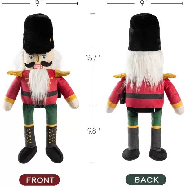 imagePhantoscope Nutcracker Christmas Throw Pillow Handcrafted Velvet Decorations Decor Pillow Family Kids Gift for Indoor Living Room Sofa Couch Green 9 x 24 InchesRed