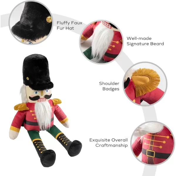 imagePhantoscope Nutcracker Christmas Throw Pillow Handcrafted Velvet Decorations Decor Pillow Family Kids Gift for Indoor Living Room Sofa Couch Green 9 x 24 InchesRed