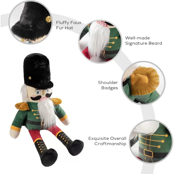 imagePhantoscope Nutcracker Christmas Throw Pillow Handcrafted Velvet Decorations Decor Pillow Family Kids Gift for Indoor Living Room Sofa Couch Green 9 x 24 InchesGreen