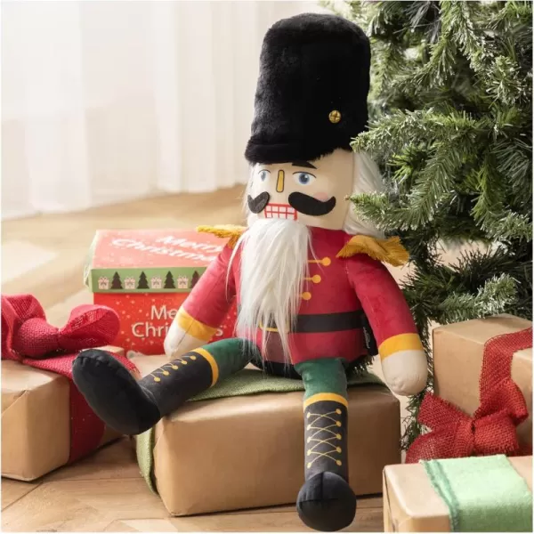 imagePhantoscope Nutcracker Christmas Throw Pillow Handcrafted Velvet Decorations Decor Pillow Family Kids Gift for Indoor Living Room Sofa Couch Green 9 x 24 InchesRed