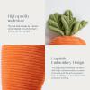 imagePhantoscope Fruit Shaped Pillows Series Happy Easter Carrot Shaped Pillow Fun Home Decor of Fruit Themed Cushion Corduroy Carrot with Leaves Decorative Pillow for Couch Bed Orange 22 x 10 inchesCarrot Orange