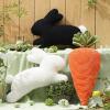 imagePhantoscope Fruit Shaped Pillows Series Happy Easter Carrot Shaped Pillow Fun Home Decor of Fruit Themed Cushion Corduroy Carrot with Leaves Decorative Pillow for Couch Bed Orange 22 x 10 inchesCarrot Orange