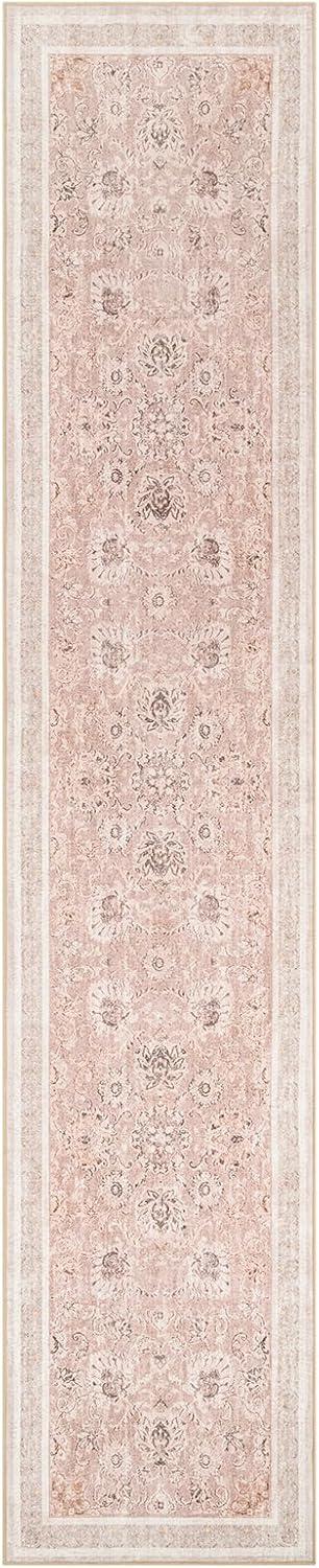 imagePhantoscope Vintage Collection Area Rug 6x9  Washable Rug Boho Rugs NonSlip for Living Room Bedroom Dining Room Dorm Indoor LowPile Carpet Distressed Accent Rug BlueWhiteSoft Pink  Beige