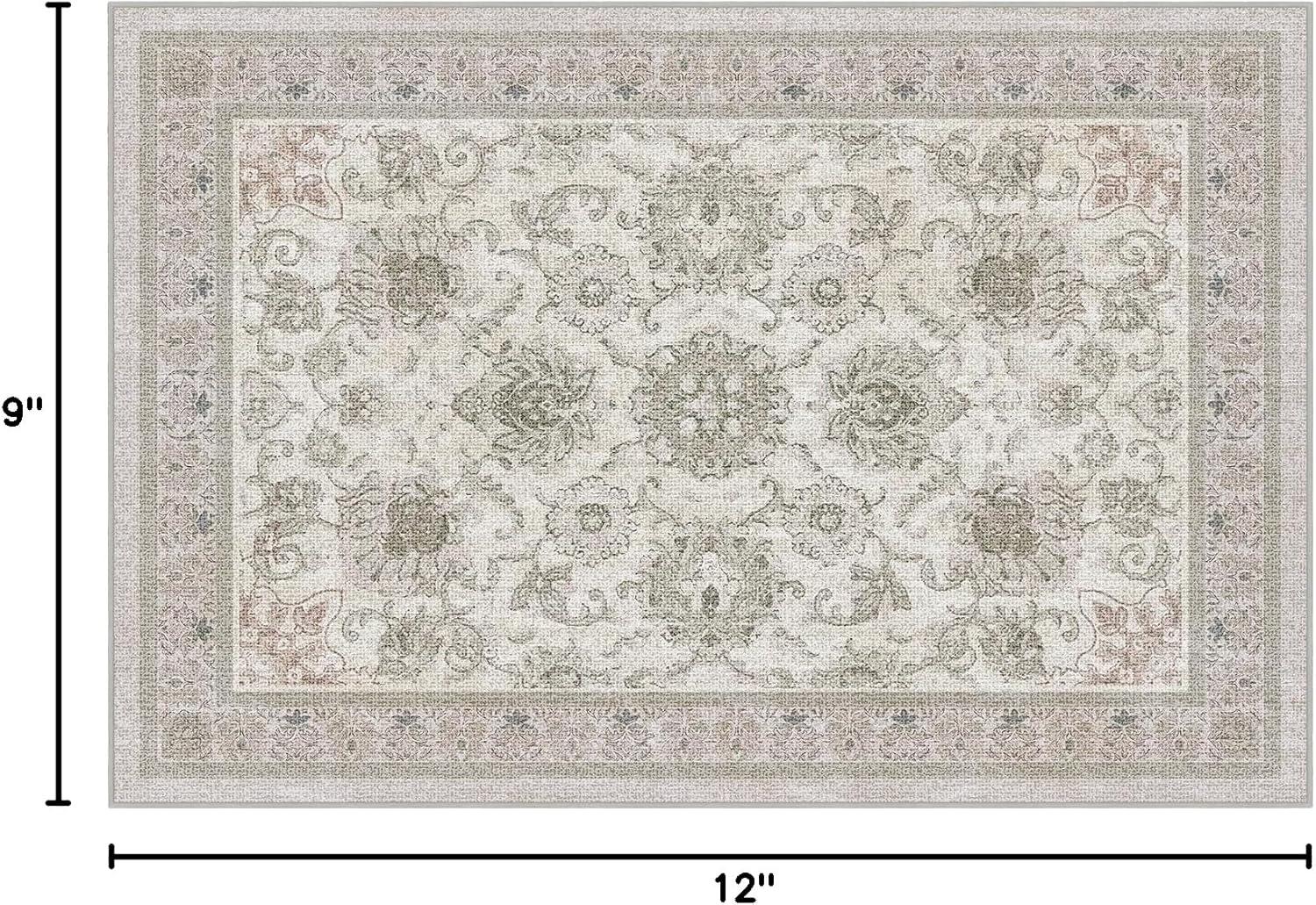 imagePhantoscope Vintage Collection Area Rug 6x9  Washable Rug Boho Rugs NonSlip for Living Room Bedroom Dining Room Dorm Indoor LowPile Carpet Distressed Accent Rug BlueWhiteBeigeNeutral