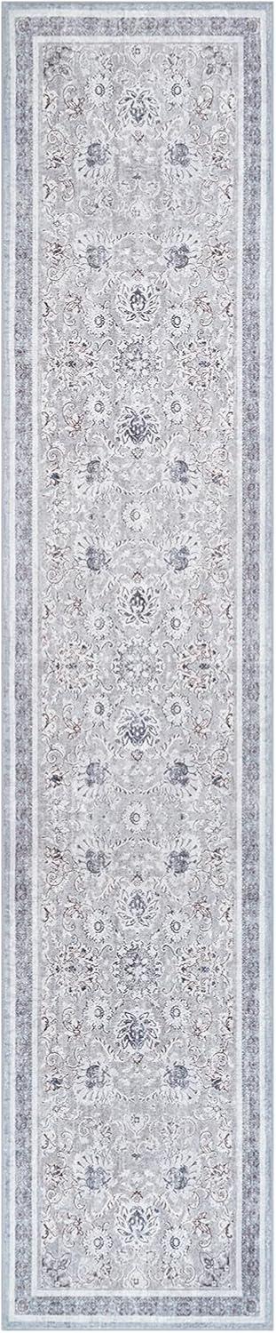 imagePhantoscope Vintage Collection Area Rug 6x9  Washable Rug Boho Rugs NonSlip for Living Room Bedroom Dining Room Dorm Indoor LowPile Carpet Distressed Accent Rug BlueWhiteLight GreyNeutral