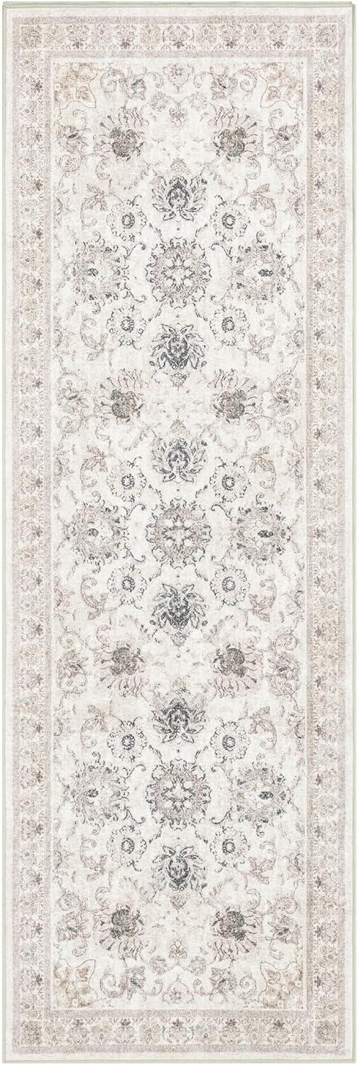 imagePhantoscope Vintage Collection Area Rug 6x9  Washable Rug Boho Rugs NonSlip for Living Room Bedroom Dining Room Dorm Indoor LowPile Carpet Distressed Accent Rug BlueWhiteBeigeNeutral