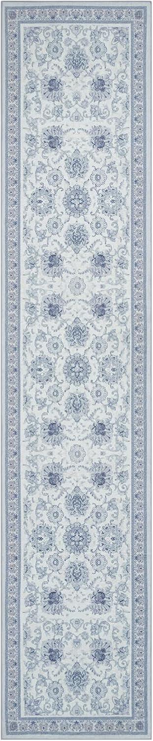 imagePhantoscope Vintage Collection Area Rug 6x9  Washable Rug Boho Rugs NonSlip for Living Room Bedroom Dining Room Dorm Indoor LowPile Carpet Distressed Accent Rug BlueWhiteBlueWhite