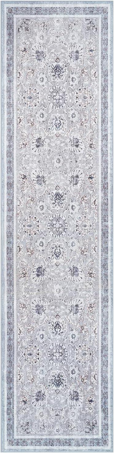 imagePhantoscope Vintage Collection Area Rug 6x9  Washable Rug Boho Rugs NonSlip for Living Room Bedroom Dining Room Dorm Indoor LowPile Carpet Distressed Accent Rug BlueWhiteLight GreyNeutral