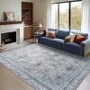 imagePhantoscope Hallway Runner Rug 2x6  Boho Washable NonSlip Kitchen Rug Runner UltraThin Vintage Distressed Accent Throw Rug for Entryway Laundry Bathroom Bedroom BlueGreyBlueGrey