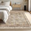 imagePhantoscope Hallway Runner Rug 2x6  Boho Washable NonSlip Kitchen Rug Runner UltraThin Vintage Distressed Accent Throw Rug for Entryway Laundry Bathroom Bedroom BlueGreyDark BrownOrange Spice